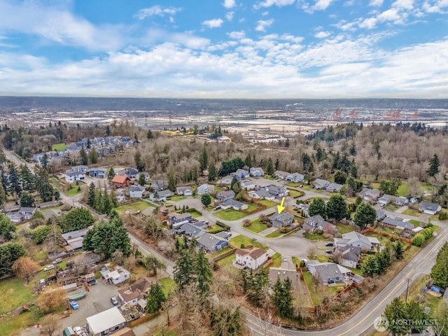 aerial view with a residential view