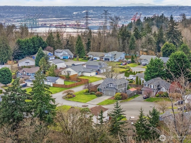 aerial view featuring a residential view