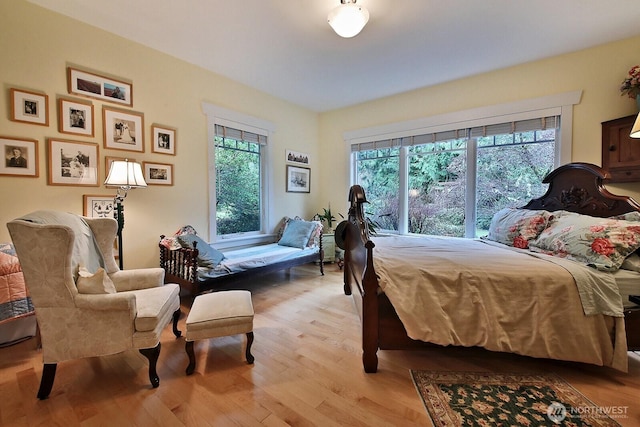 bedroom featuring wood finished floors