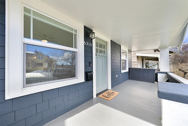 view of patio with a porch