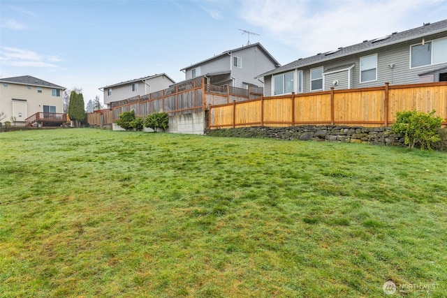 view of yard featuring fence