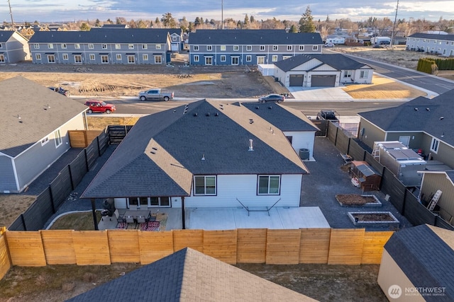 aerial view with a residential view