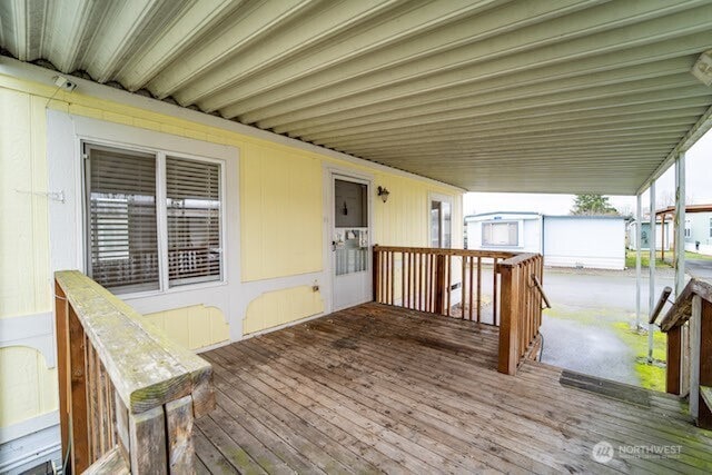 deck with a carport