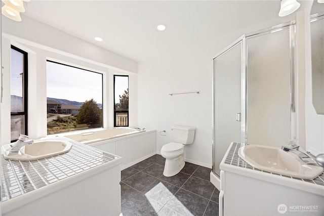 133 Long Dr, Chelan, WA 98816 - full bath featuring tile patterned floors, toilet, a shower stall, and vanity