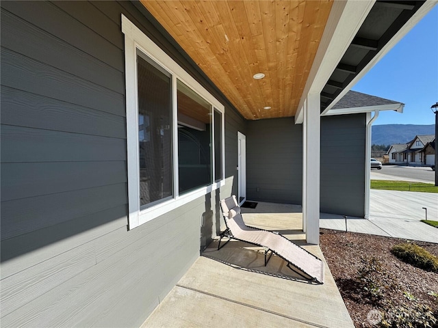 view of patio with a porch