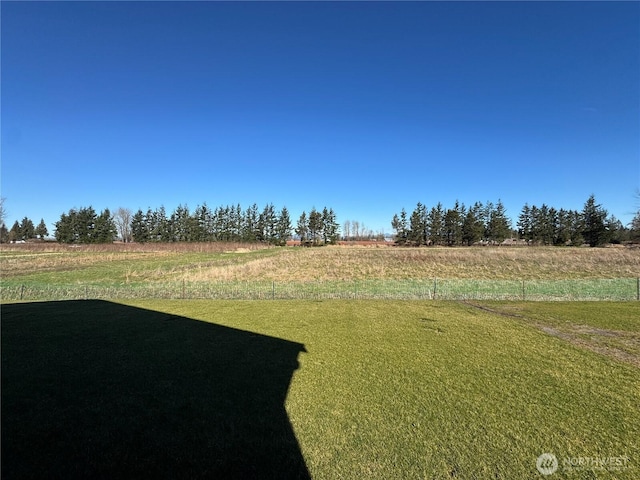 view of yard featuring a rural view