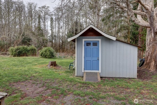 view of shed