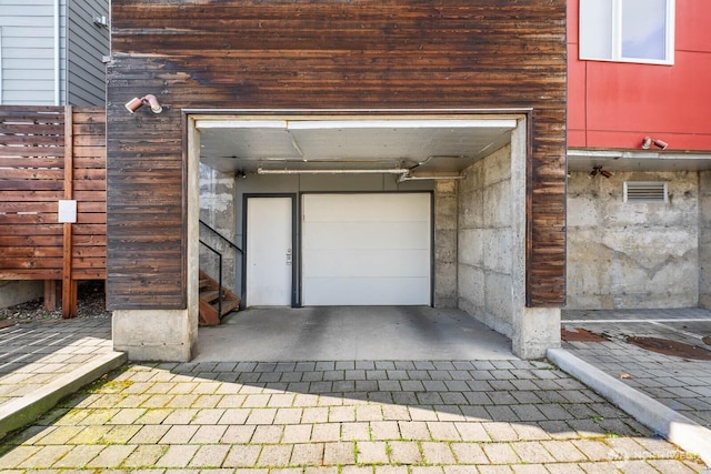 view of garage