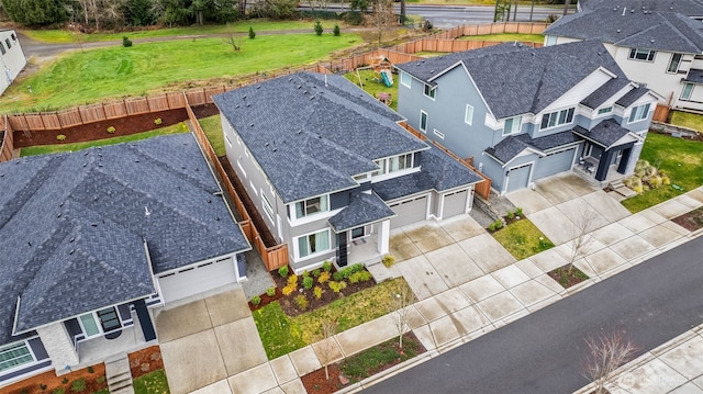 aerial view featuring a residential view