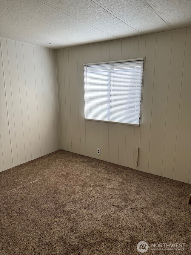 unfurnished room featuring a textured ceiling and carpet floors