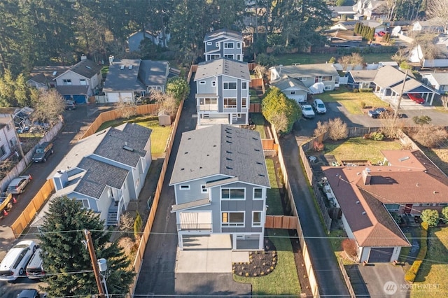 drone / aerial view with a residential view