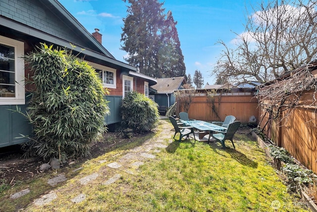 view of yard with fence