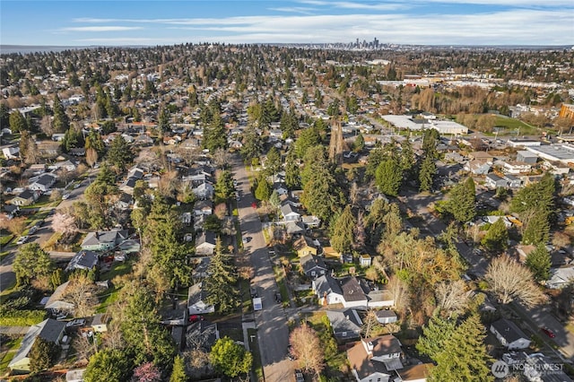 aerial view with a residential view