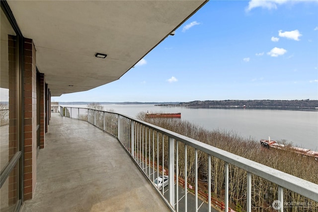 balcony with a water view