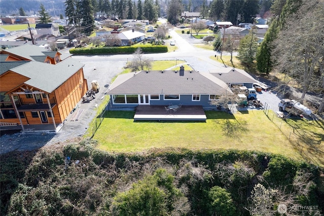 bird's eye view with a residential view