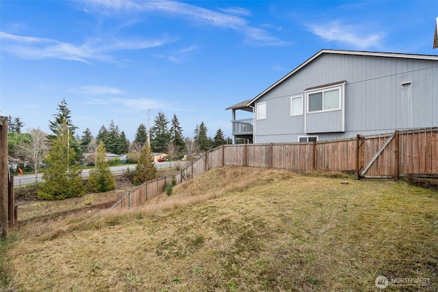 view of yard with fence