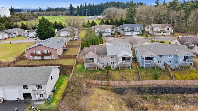 drone / aerial view with a residential view