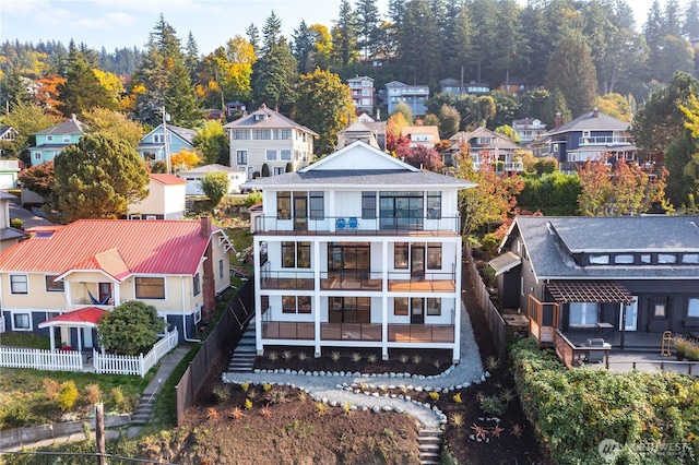 aerial view with a residential view