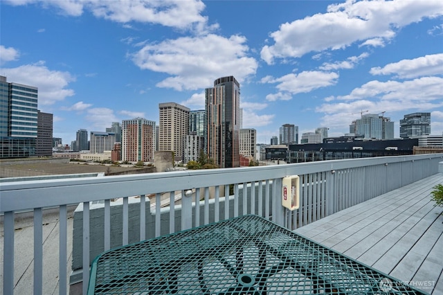 balcony with a city view