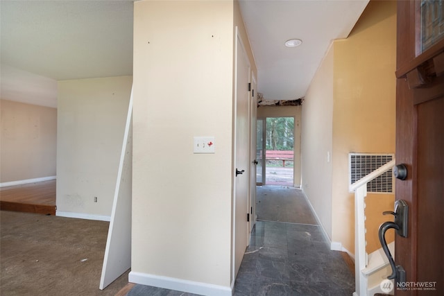 corridor with baseboards