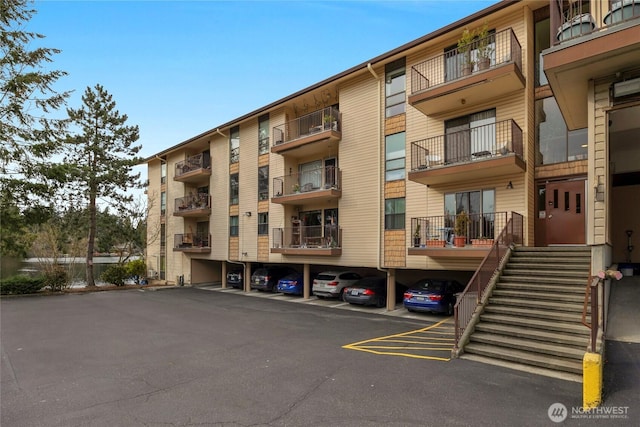 view of property with covered parking