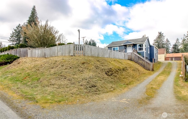 view of yard with fence