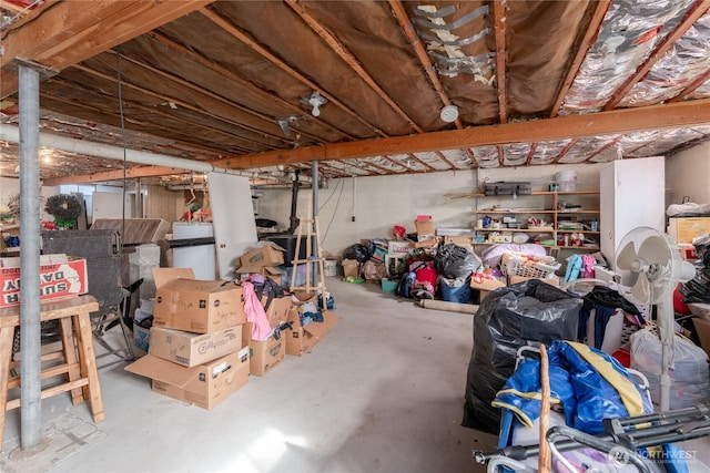 view of unfinished basement