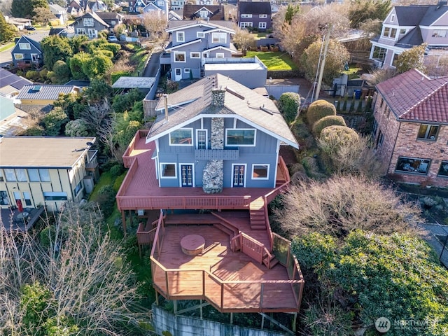 birds eye view of property featuring a residential view