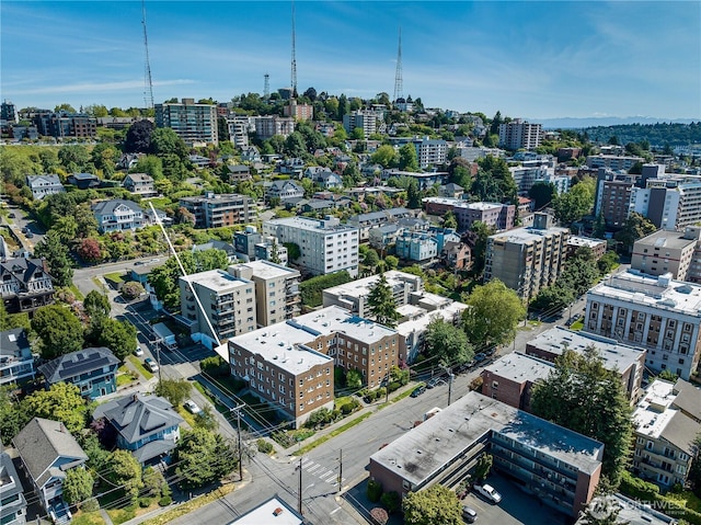 aerial view featuring a city view