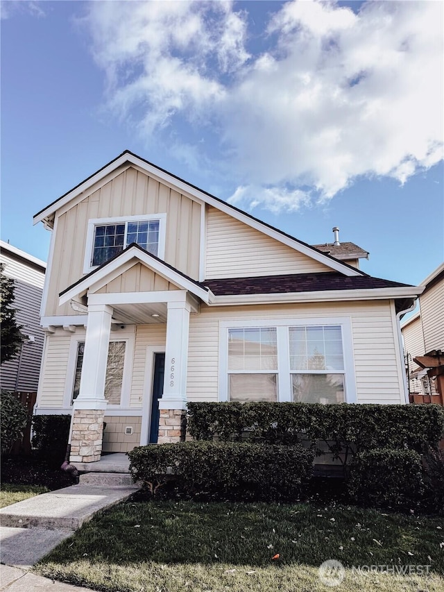 view of front of property with board and batten siding