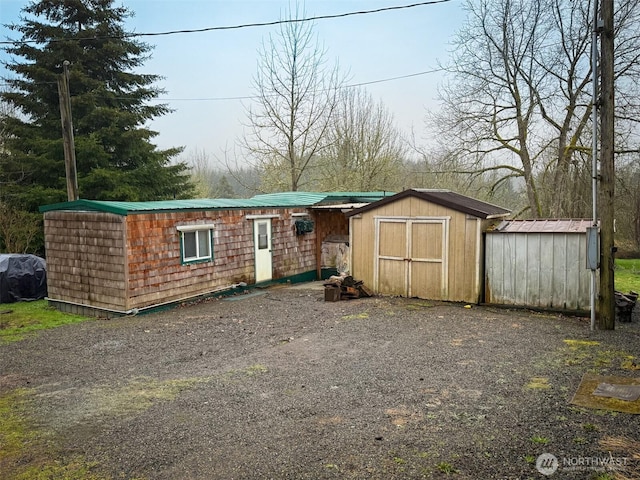 view of shed