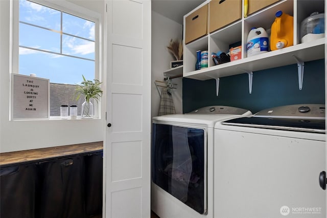 laundry area featuring laundry area and washing machine and dryer