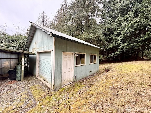 view of garage