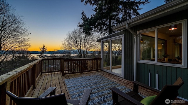 view of deck at dusk