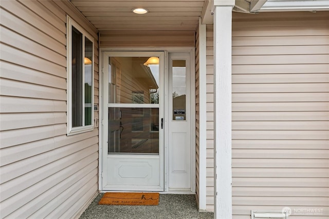 view of doorway to property