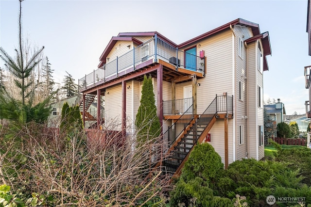 exterior space featuring stairway