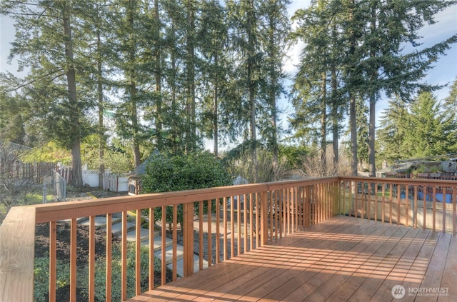 wooden terrace with fence