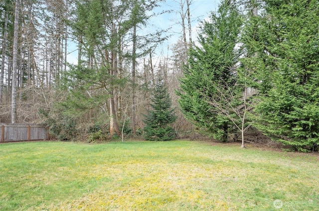 view of yard featuring fence