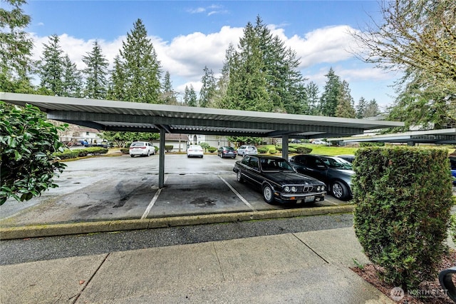 view of covered parking lot