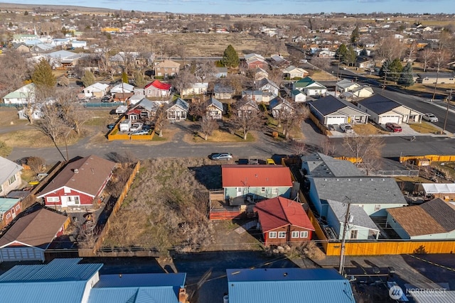 drone / aerial view with a residential view