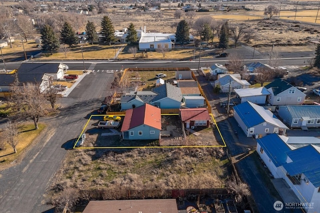 drone / aerial view with a residential view