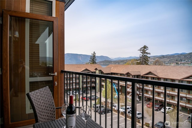 balcony with a mountain view