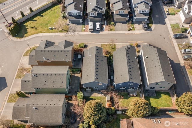 aerial view with a residential view