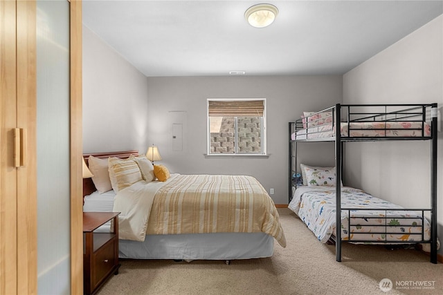 bedroom with visible vents and carpet floors