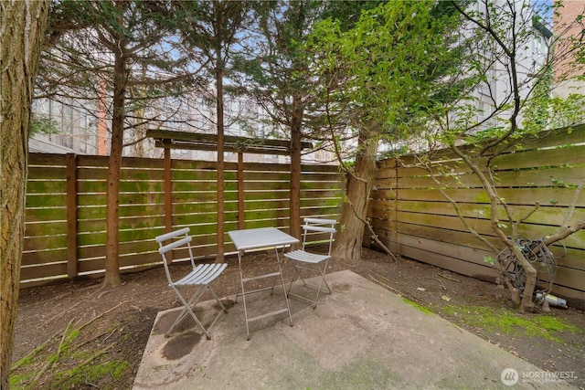 view of patio / terrace with a fenced backyard