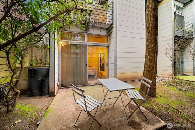 view of patio featuring central AC unit