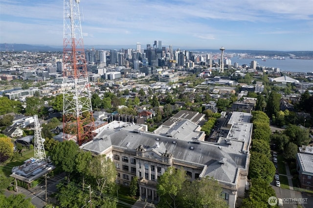 aerial view featuring a city view