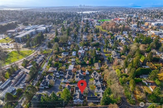 drone / aerial view featuring a residential view