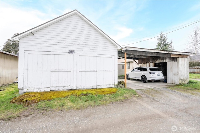 view of garage