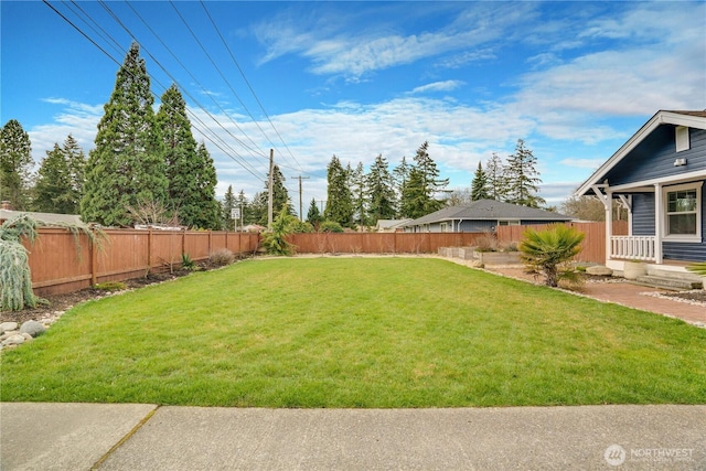 view of yard with fence private yard